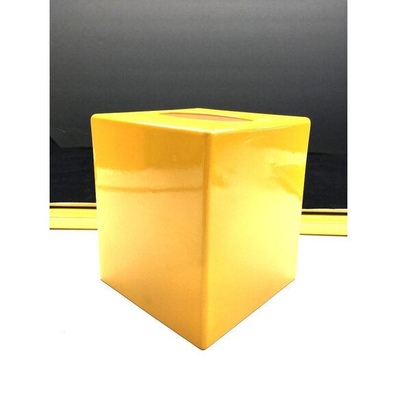 Acrylic Tissue Box Cover Square Yellow Minimalist Design Made In Japan - Picture 2 of 12